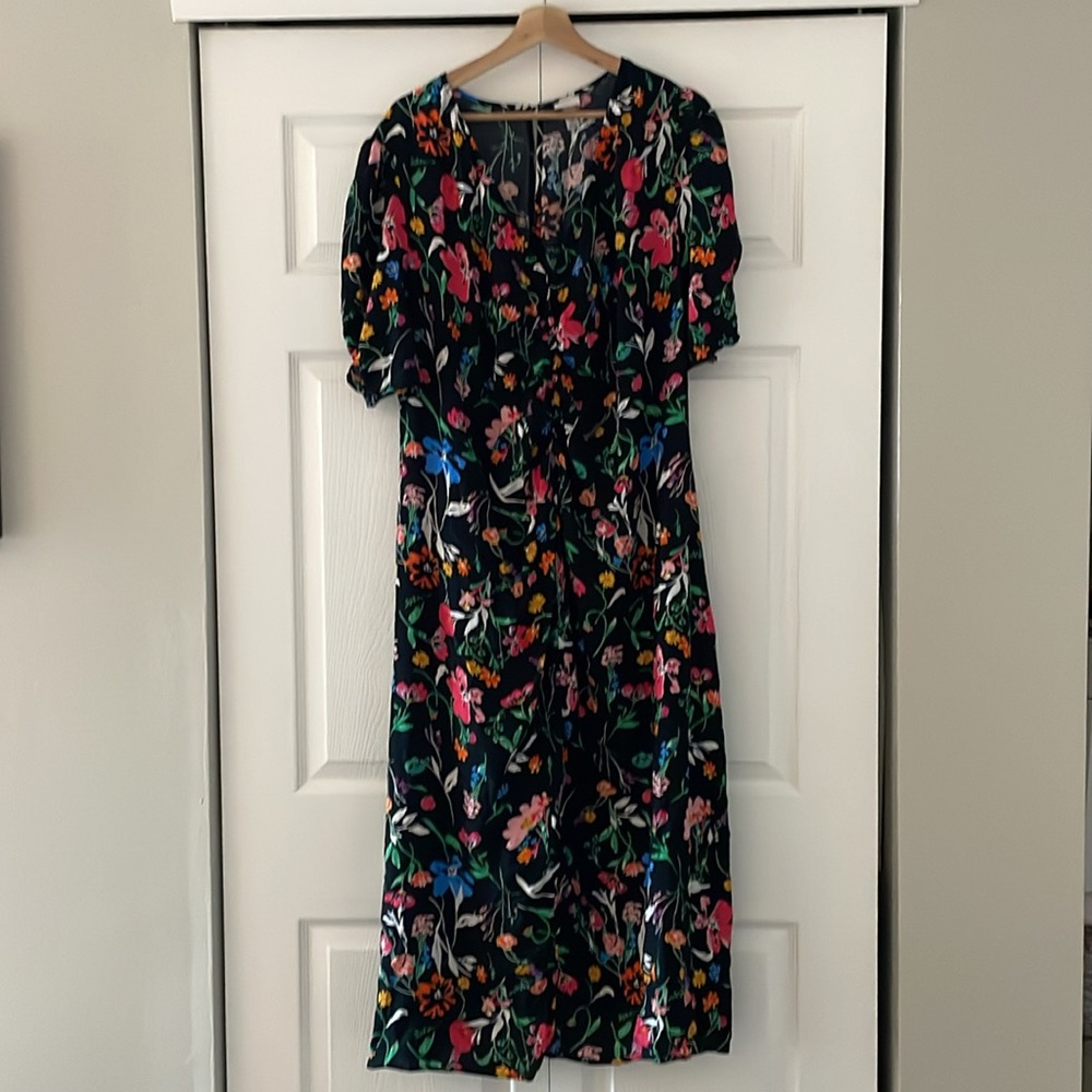 Black Floral Midi Dress - Picture 3 of 6